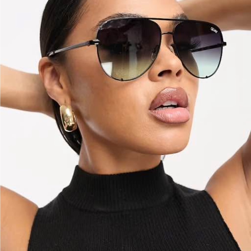Quay Australia Black Aviator Sunglasses